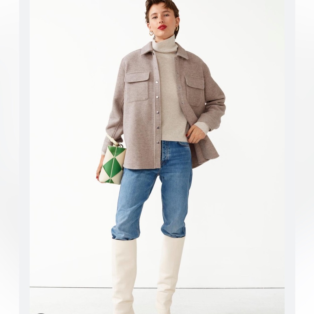 & Other Stories Oversized Wool Blend Overshirt